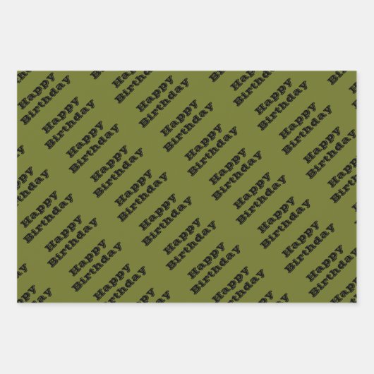 Olivgrün Solid Color Geschenkpapier Set (Vorderseite)