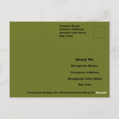 Olivgrün Solid Color Postkarte (Rückseite)