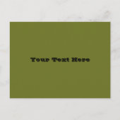 Olivgrün Solid Color Postkarte (Vorderseite)