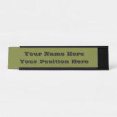 Olivgrün Solid Color Schreibtischnamensplakette (Vorderseite )