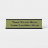 Olivgrün Solid Color Schreibtischnamensplakette (Vorderseite )