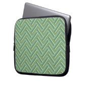 Olivgrün Streifen Laptopschutzhülle (Vorderseite Links)