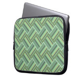 Olivgrün Streifen Laptopschutzhülle (Vorderseite Links)