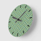 Olivgrün Streifen Runde Wanduhr (Winkel)