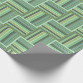 Olivgrün Streifen Webmuster Geschenkpapier (Ecke)