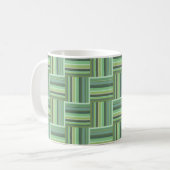Olivgrün Streifen Webmuster Kaffeetasse (Vorderseite Links)