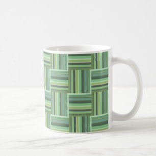 Olivgrün Streifen Webmuster Kaffeetasse
