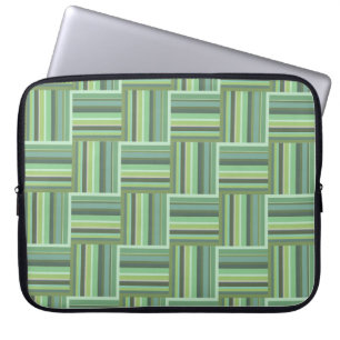 Olivgrün Streifen Webmuster Laptopschutzhülle