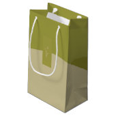 Olivgrün und braun kleine geschenktüte (Rückseite Schrägansicht)