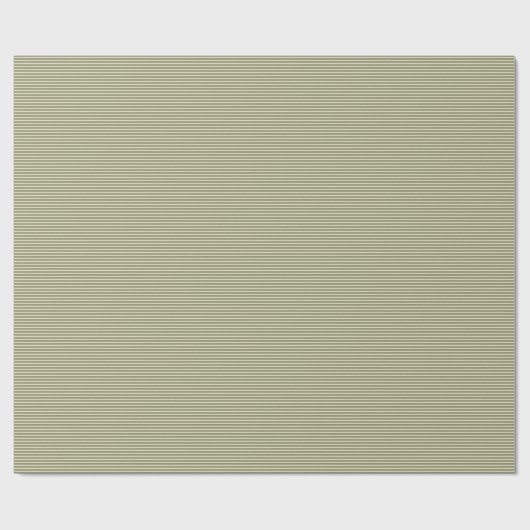 Olivgrün und Tan Thin Streifen Geschenkpapier (Flach)