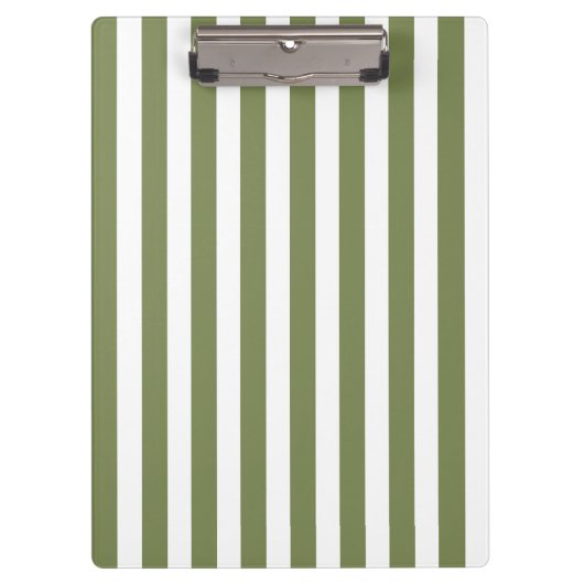 Olivgrün und weiße, cremefarbene Streifen Klemmbrett (Vorderseite)