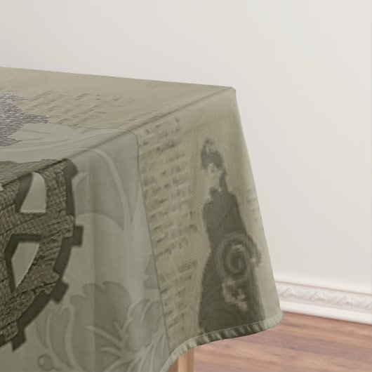 Olivgrün, Vintag Tischdecke (Beispiel)