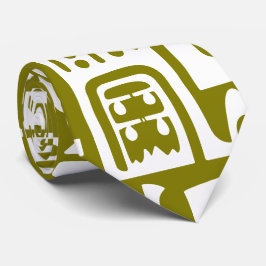 olivgrün-weiße Doodles von 7 Krawatte