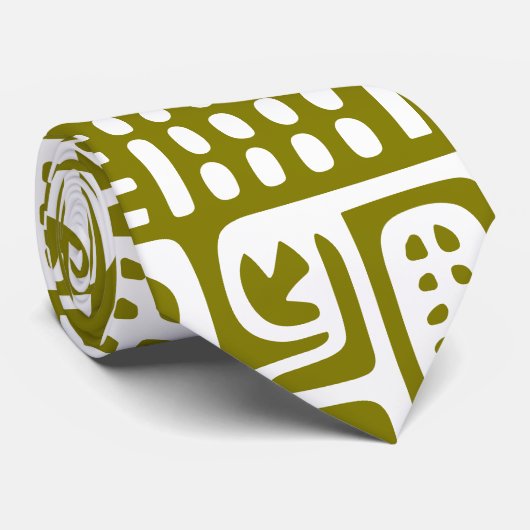 olivgrün-weiße Doodles von 7 Krawatte (Gerollt)