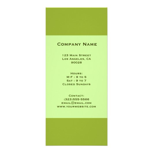 Olivgrün Werbekarte (Vorne)