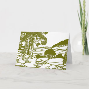 Olivgrüne Arts-and-Crafts-Landschaft  Karte
