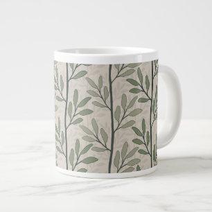 Olivgrüne aufstrebende Stiele und Zweige Jumbo-Tasse