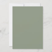 Olivgrüne Blatt-Hochzeit Einladung (Rückseite)
