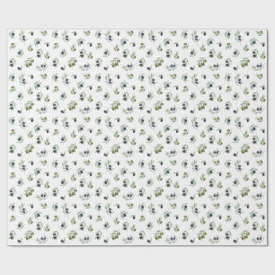 Olivgrüne Blätter Wasserfarben-Blumenmuster Geschenkpapier