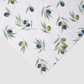 Olivgrüne Blätter Wasserfarben-Blumenmuster Seidenpapier (Ausschnitt)