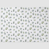 Olivgrüne Blätter Wasserfarben-Blumenmuster Seidenpapier (Vorderseite)