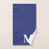 Olivgrüne & blaue Punkte-Monogramm-Initiale Badhandtuch Set (Handtuch)