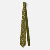 Olivgrüne Blumen Eleganz Krawatte (Vorderseite)