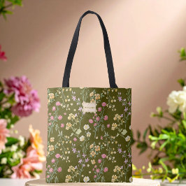 Olivgrüne Blumen Garten Trendige Einzigartige Tasche