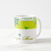 Olivgrüne Blumen, i-Liebe Sie Mama Kaffeetasse (VorderseiteRechts)