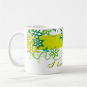 Olivgrüne Blumen, i-Liebe Sie Mama Kaffeetasse (Links)
