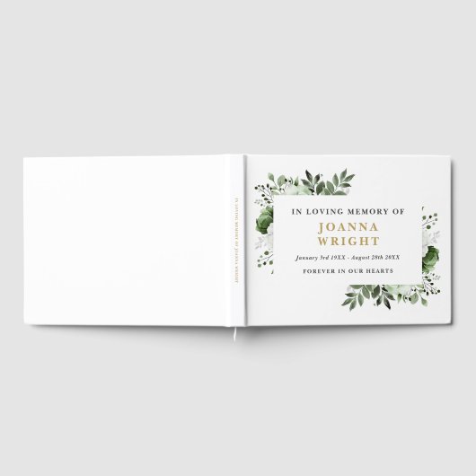 Olivgrüne Blüte in der Beerdigung des Gedächtnisse Gästebuch (Voll)