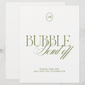 Olivgrüne Bubble-Send-Off-Hochzeitstafel (Vorne/Hinten)