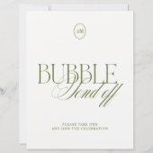 Olivgrüne Bubble-Send-Off-Hochzeitstafel (Vorderseite)