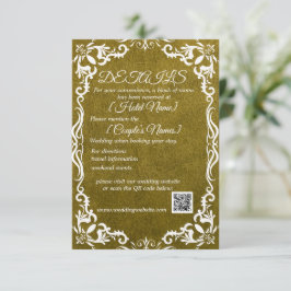 Olivgrüne elegante Hochzeitseinlagekarte im minima Begleitkarte