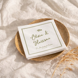 Olivgrüne elegante Hochzeitsservietten Serviette