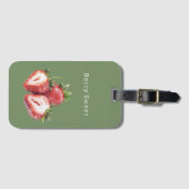 Olivgrüne Erdbeeren Beerensüß Gepäckanhänger (Vorderseite (Horizontal))
