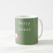 Olivgrüne Erdbeeren Beerensüß Kaffeetasse (VorderseiteRechts)