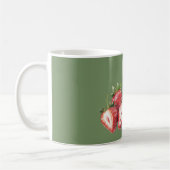 Olivgrüne Erdbeeren Beerensüß Kaffeetasse (Links)