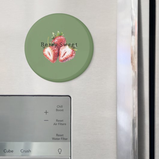 Olivgrüne Erdbeeren Beerensüß   Magnet (In Situ (Kühlschrank))