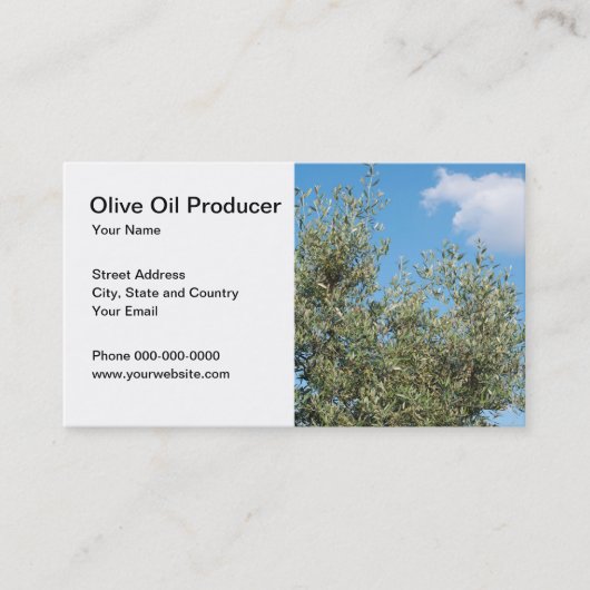 Olivgrüne Erdölproduzent-Visitenkarte Visitenkarte (Vorderseite)