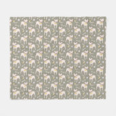 Olivgrüne Fleece-Decke mit spielerischen Pitbulls Fleecedecke (Vorderseite (Horizontal))
