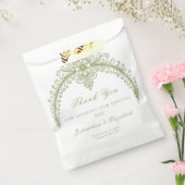 Olivgrüne französische Flourish-Bogen-Hochzeit Geschenktütchen (Versiegelt)