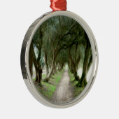 Olivgrüne Garten-Verzierung Silbernes Ornament (Rechts)