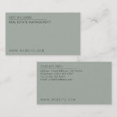 Olivgrüne graue unbedeutende Eleganz Visitenkarte (Vorne/Hinten)