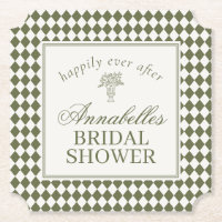 Olivgrüne Harlekin-Karo-Bridal-Shower