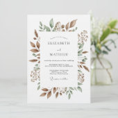 Olivgrüne Hochzeit Einladung (Stehend Vorderseite)