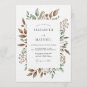 Olivgrüne Hochzeit Einladung (Vorderseite)