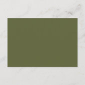 Olivgrüne Hochzeits-RSVP-QR-Code Begleitkarte (Rückseite)