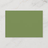 Olivgrüne Hochzeits-RSVP-Qr-Code Begleitkarte (Rückseite)