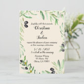 Olivgrüne Hochzeitseinladung Einladung (Stehend Vorderseite)